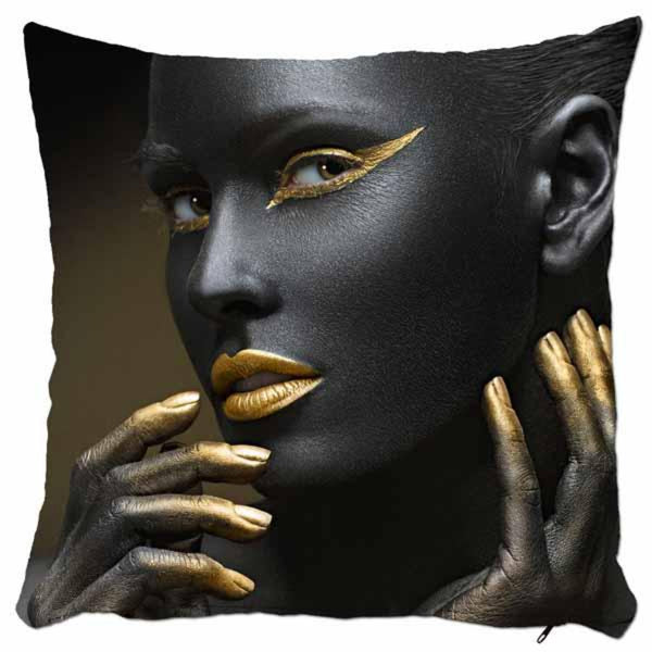 Supwhd Black & Gold Botanical Pillow Covers Set Of 2 – 16x16 Inch Flannel Throw Pillow Covers For Living Room, Bedroom